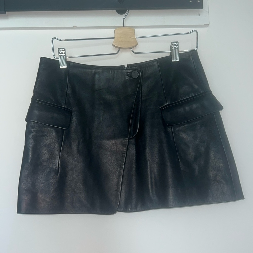 Alexander Wang mini leather wrap skirt